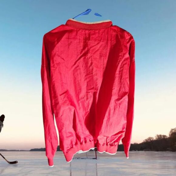 Detroit Red Wings Vintage Windbreaker Pullover Size  L (3658) - Picture 2 of 3